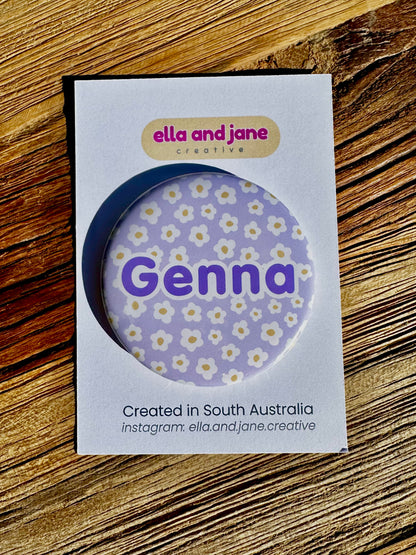 Lilac Flowers Birthday Badge