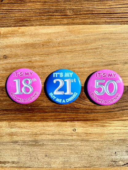 Buy Me A Drink Birthday Badge