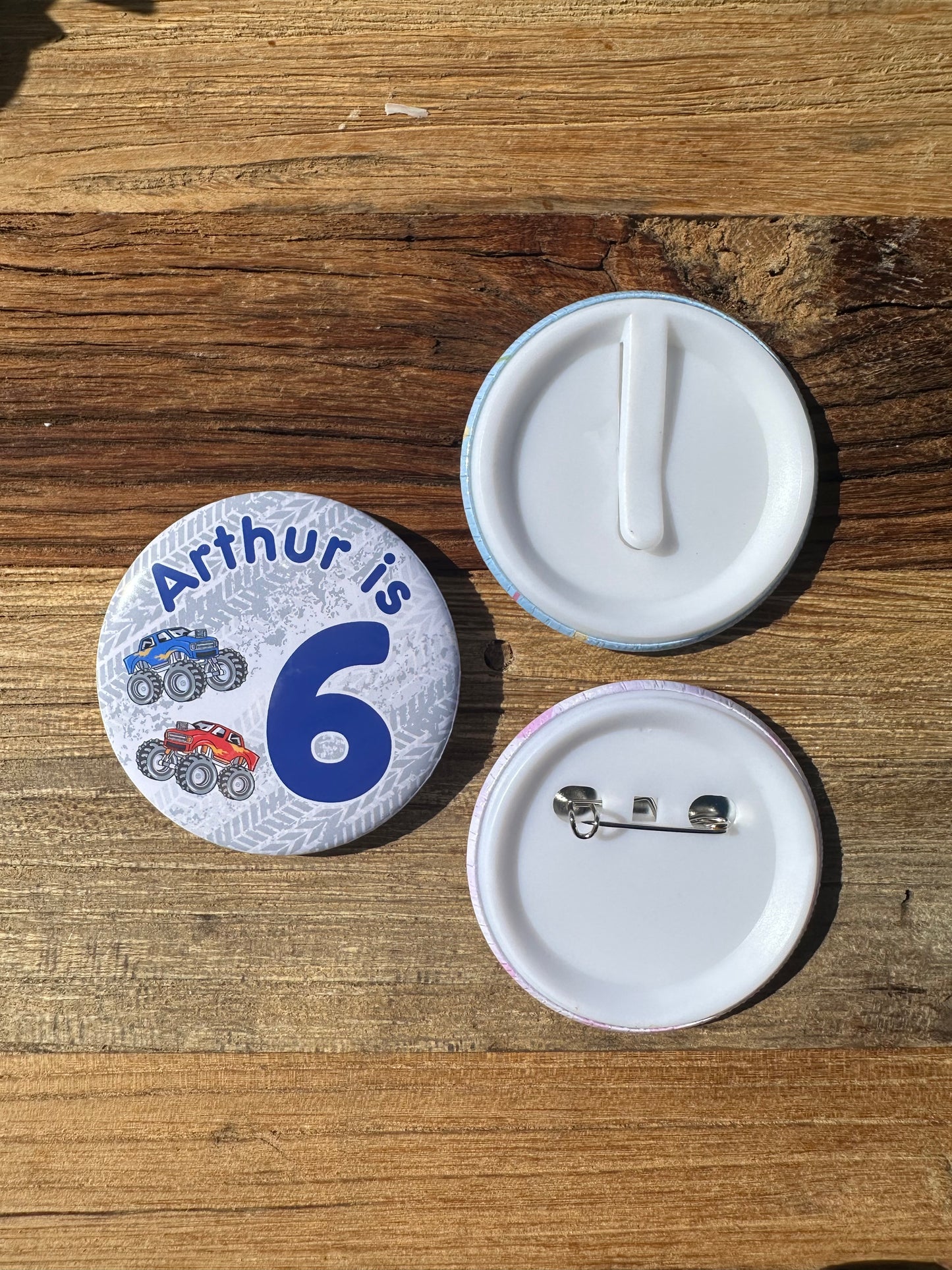 Monster Truck Birthday Badge