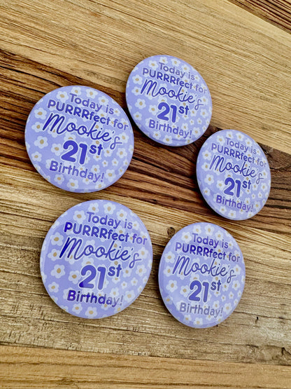 Lilac Flowers Birthday Badge
